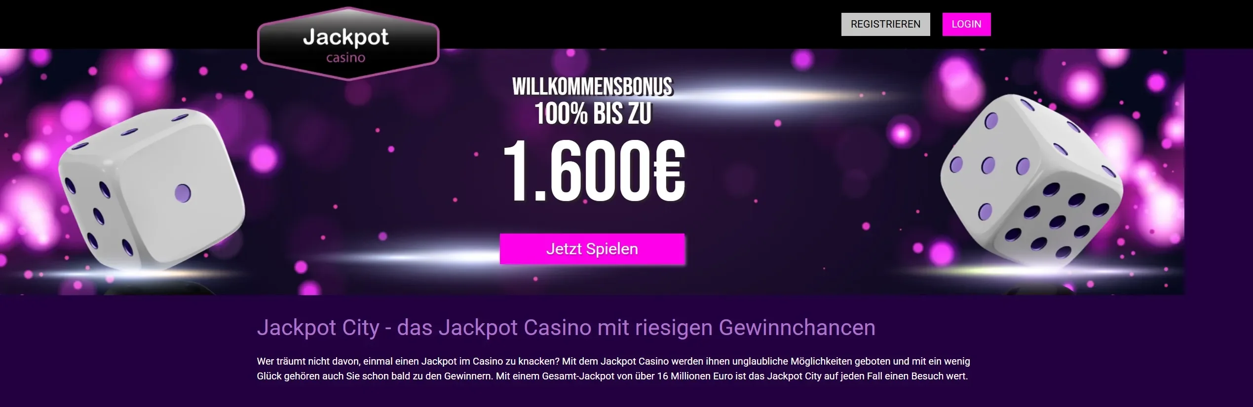 Jackpot casino banner